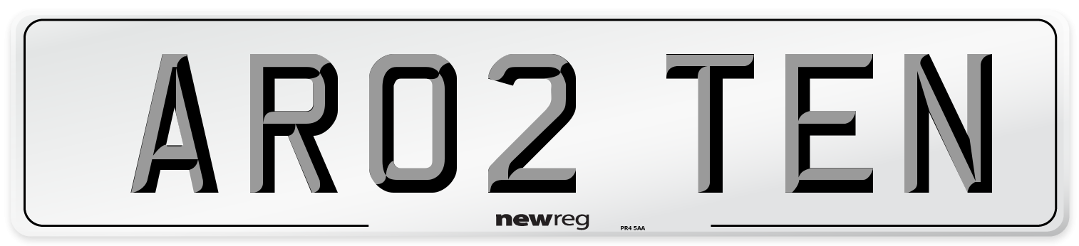 AR02 TEN Number Plate from New Reg